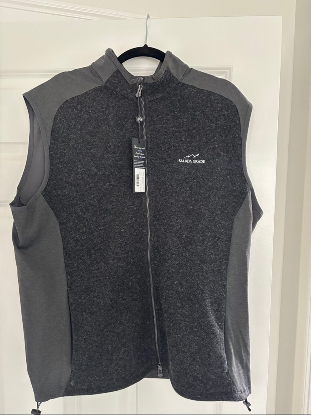 Greyson Men's Zip-Up Sleeveless Sweater Vest in Dark Gray and Gray